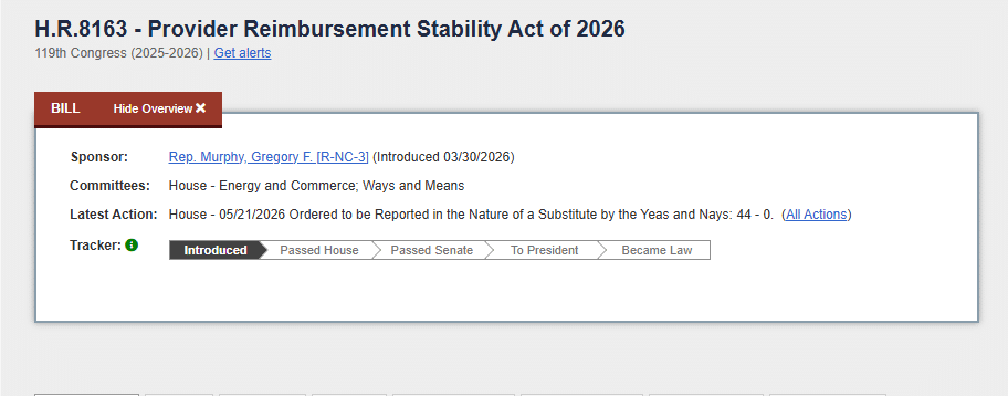 Provider Reimbursement Stability Act Provider Reimbursement Stability Act
